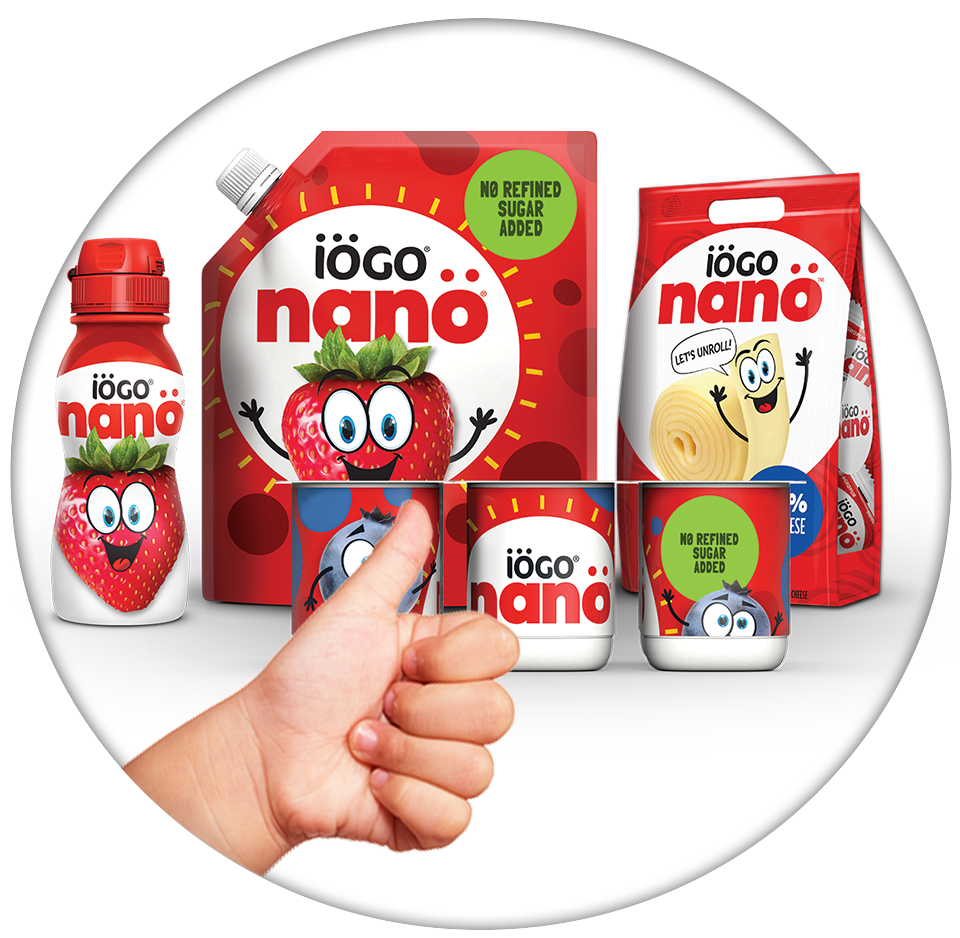 Nanö's products with thumbs up.