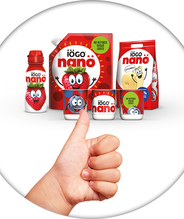 Nanö's products with thumbs up.