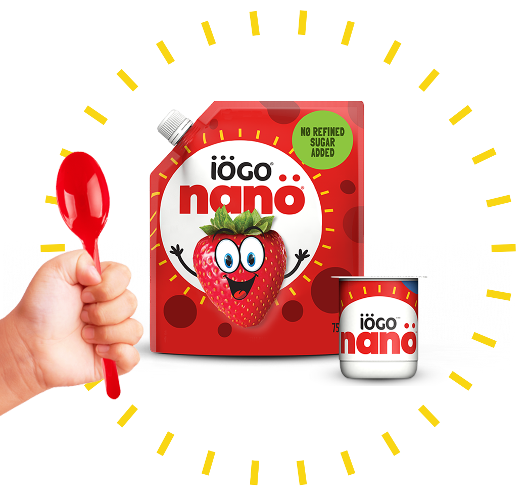 Yogurt Iögo Nanö with no refined sugar added.